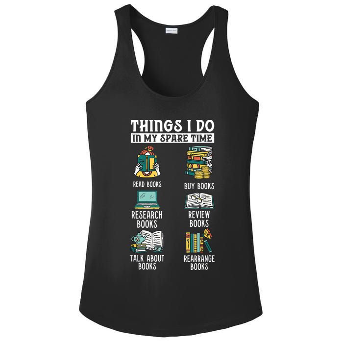 Things I Do In My Spare Time Read Books Funny Books Lover Ladies PosiCharge Competitor Racerback Tank