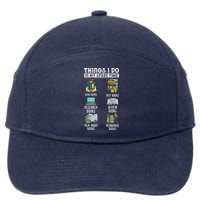 Things I Do In My Spare Time Read Books Funny Books Lover 7-Panel Snapback Hat