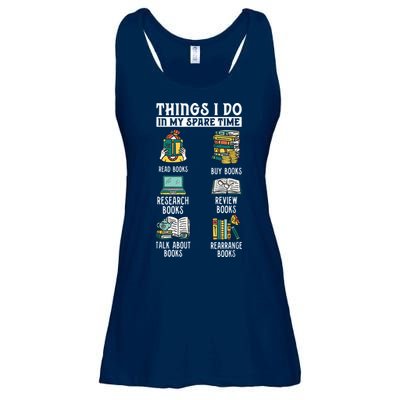 Things I Do In My Spare Time Read Books Funny Books Lover Ladies Essential Flowy Tank