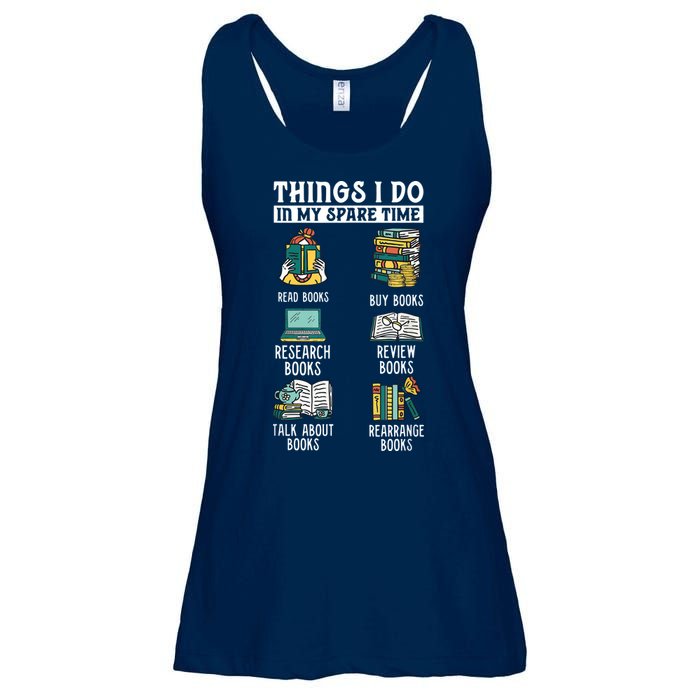 Things I Do In My Spare Time Read Books Funny Books Lover Ladies Essential Flowy Tank