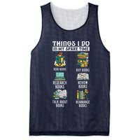 Things I Do In My Spare Time Read Books Funny Books Lover Mesh Reversible Basketball Jersey Tank