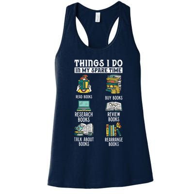 Things I Do In My Spare Time Read Books Funny Books Lover Womens Tank Top