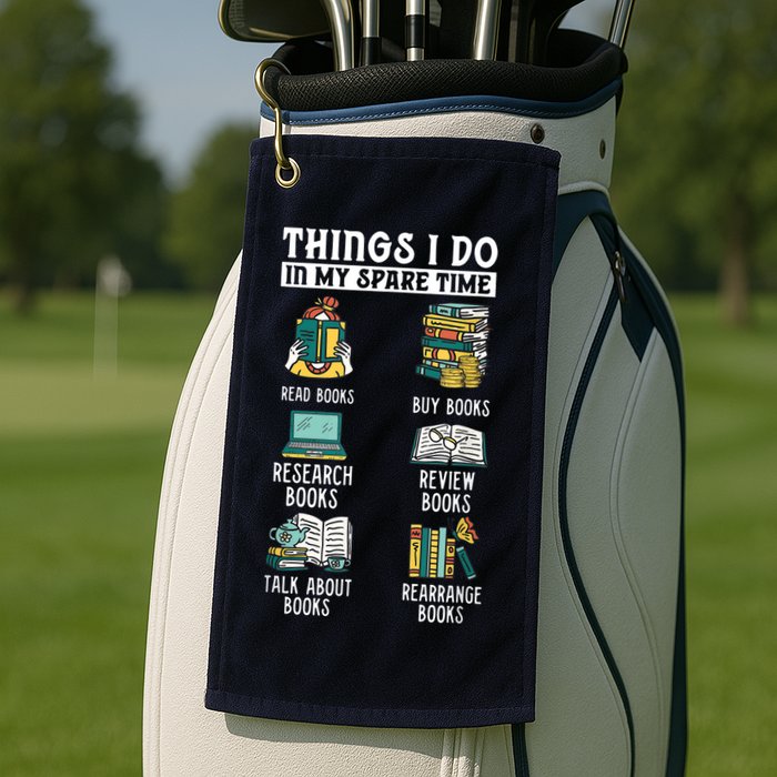 Things I Do In My Spare Time Read Books Funny Books Lover Golf Towel