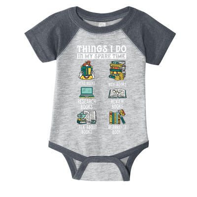 Things I Do In My Spare Time Read Books Funny Books Lover Infant Baby Jersey Bodysuit