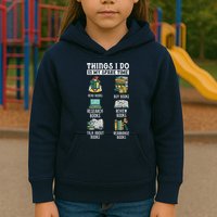 Things I Do In My Spare Time Read Books Funny Books Lover Kids Hoodie