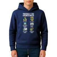 Things I Do In My Spare Time Read Books Funny Books Lover Kids Hoodie