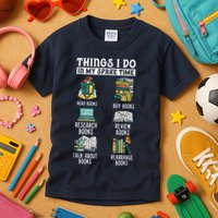 Things I Do In My Spare Time Read Books Funny Books Lover Kids T-Shirt