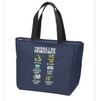 Things I Do In My Spare Time Read Books Funny Books Lover Zip Tote Bag