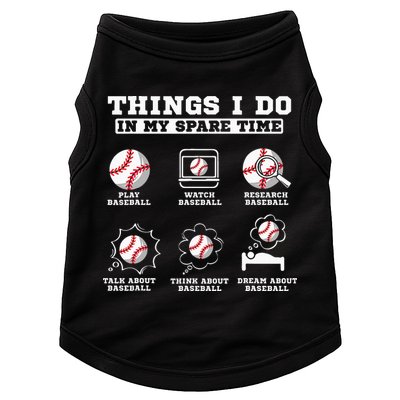 Things I Do In My Spare Time Funny Baseball Lover Costume Doggie Tank