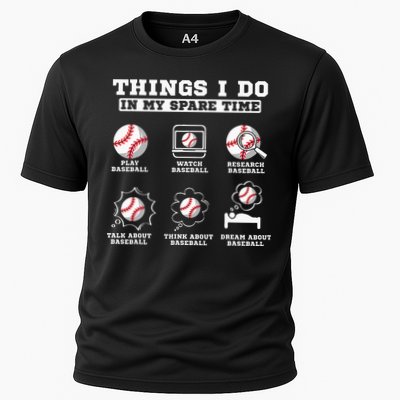 Things I Do In My Spare Time Funny Baseball Lover Costume Cooling Performance Crew T-Shirt