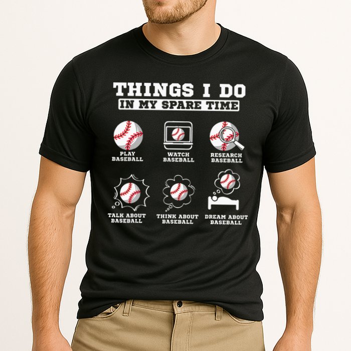 Things I Do In My Spare Time Funny Baseball Lover Costume Cooling Performance Crew T-Shirt