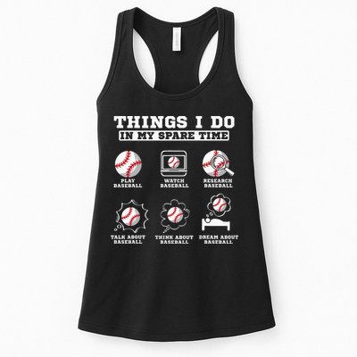 Things I Do In My Spare Time Funny Baseball Lover Costume Womens Tank Top