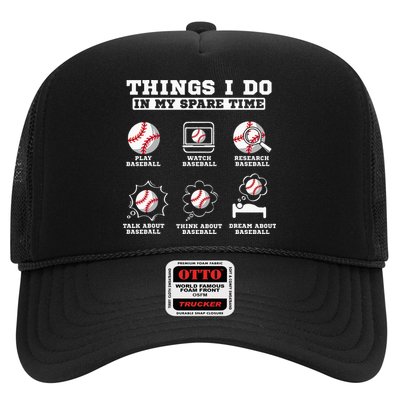 Things I Do In My Spare Time Funny Baseball Lover Costume Hat