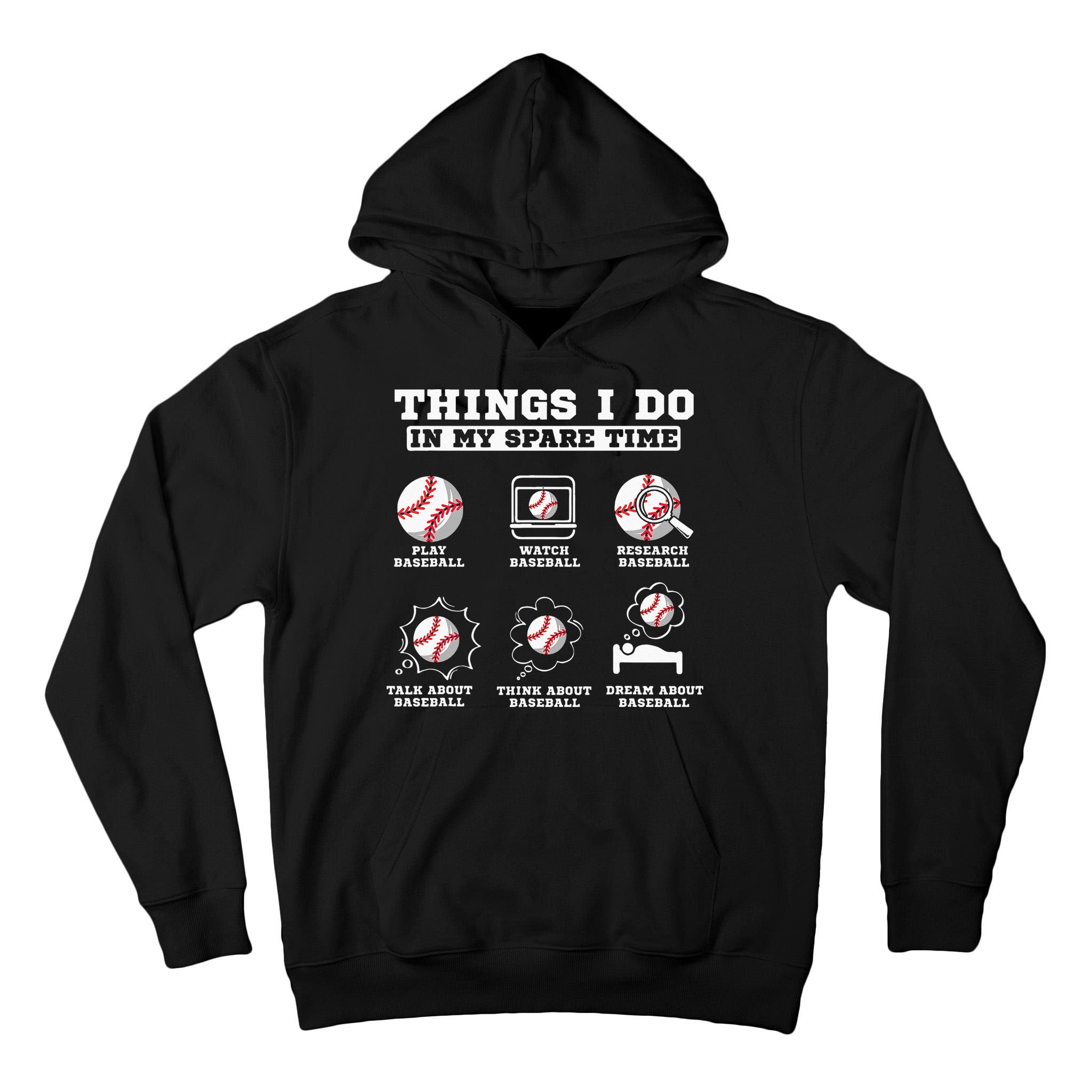 Things I Do In My Spare Time Funny Baseball Lover Costume Tall Hoodie