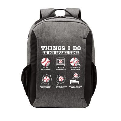 Things I Do In My Spare Time Funny Baseball Lover Costume Vector Backpack