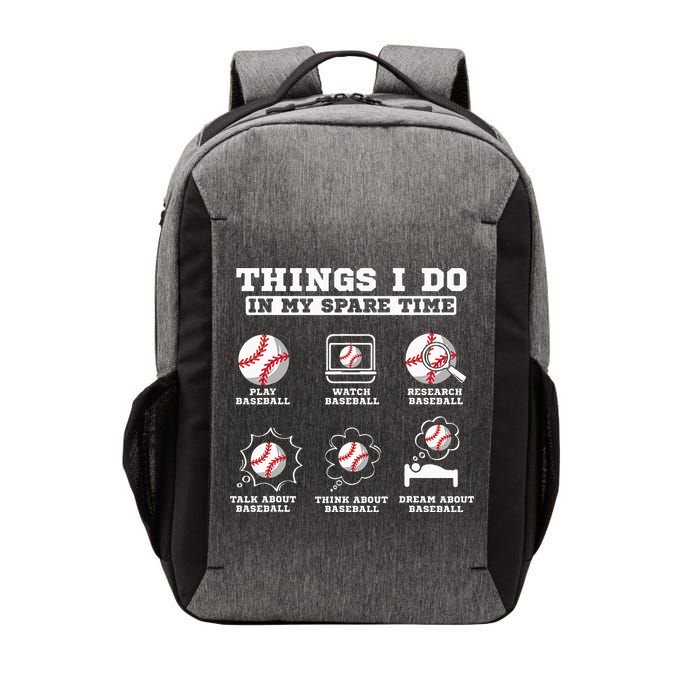 Things I Do In My Spare Time Funny Baseball Lover Costume Vector Backpack