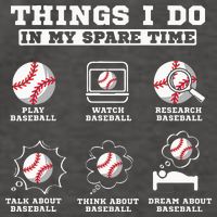 Things I Do In My Spare Time Funny Baseball Lover Costume Vector Backpack