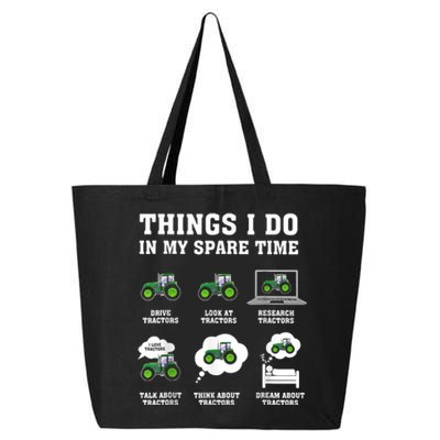 Things I Do In My Spare Time Tractor Green Funny Farmers 25L Jumbo Tote