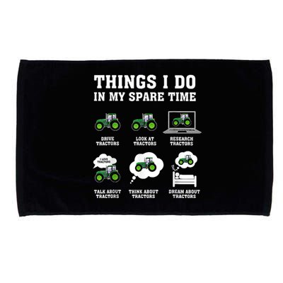 Things I Do In My Spare Time Tractor Green Funny Farmers Microfiber Hand Towel