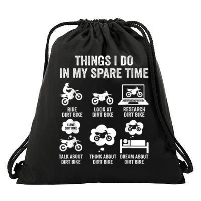 Things I Do In My Spare Time Funny Dirt Bike Motocross Biker Drawstring Bag