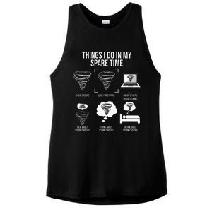 Things I Do In My Spare Time Tornado Storm Chaser Ladies PosiCharge Tri-Blend Wicking Tank