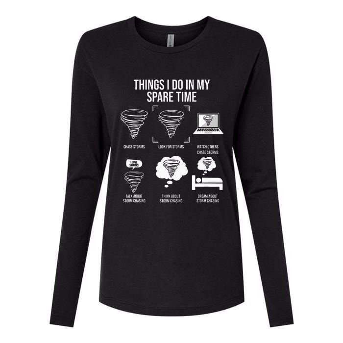 Things I Do In My Spare Time Tornado Storm Chaser Womens Cotton Relaxed Long Sleeve T-Shirt