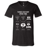 Things I Do In My Spare Time Tornado Storm Chaser V-Neck T-Shirt