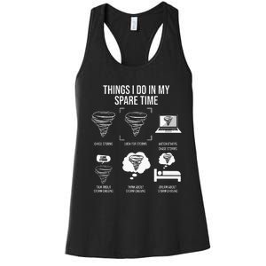 Things I Do In My Spare Time Tornado Storm Chaser Women's Racerback Tank