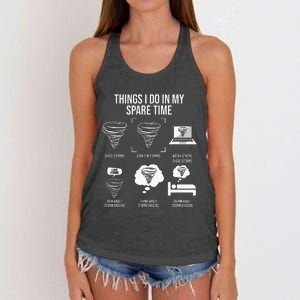 Things I Do In My Spare Time Tornado Storm Chaser Women's Knotted Racerback Tank