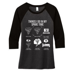 Things I Do In My Spare Time Tornado Storm Chaser Women's Tri-Blend 3/4-Sleeve Raglan Shirt