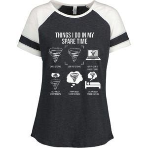 Things I Do In My Spare Time Tornado Storm Chaser Enza Ladies Jersey Colorblock Tee