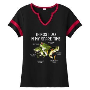 Things I Do In My Spare Time Go Fishing Buy Fishing Lovers Ladies Halftime Notch Neck Tee