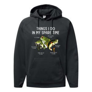 Things I Do In My Spare Time Go Fishing Buy Fishing Lovers Performance Fleece Hoodie