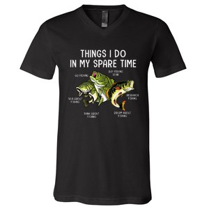 Things I Do In My Spare Time Go Fishing Buy Fishing Lovers V-Neck T-Shirt