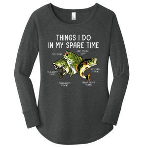 Things I Do In My Spare Time Go Fishing Buy Fishing Lovers Women's Perfect Tri Tunic Long Sleeve Shirt