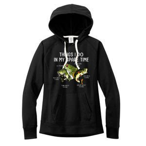 Things I Do In My Spare Time Go Fishing Buy Fishing Lovers Women's Fleece Hoodie