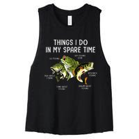 Things I Do In My Spare Time Go Fishing Buy Fishing Lovers Women's Racerback Cropped Tank