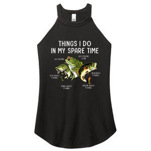 Things I Do In My Spare Time Go Fishing Buy Fishing Lovers Women's Perfect Tri Rocker Tank