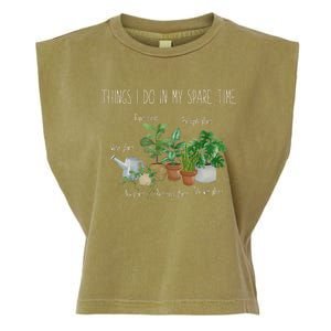 Things I Do In My Spare Time Plant Funny Gardener Gardening Garment-Dyed Women's Muscle Tee