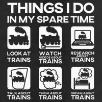 Things I Do In My Spare Time Funny Train Steam Locomotive 7 Panel Mesh Trucker Snapback Hat