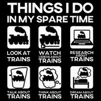 Things I Do In My Spare Time Funny Train Steam Locomotive Cooling Performance Crew T-Shirt