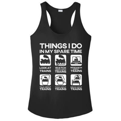 Things I Do In My Spare Time Funny Train Steam Locomotive Ladies PosiCharge Competitor Racerback Tank
