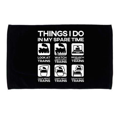 Things I Do In My Spare Time Funny Train Steam Locomotive Microfiber Hand Towel
