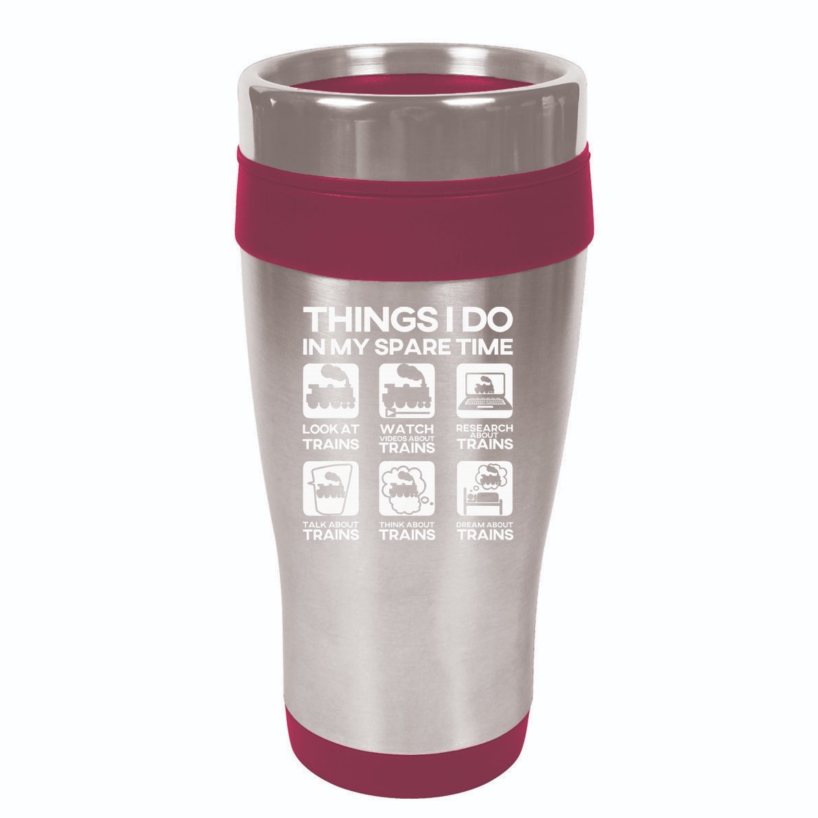 Things I Do In My Spare Time Funny Train Steam Locomotive 16oz Travel Tumbler