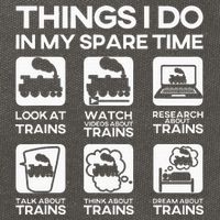 Things I Do In My Spare Time Funny Train Steam Locomotive Cotton Canvas Backpack