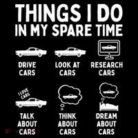 Things I Do In My Spare Time Car Enthusiast Funny Car Guy Flat Bill Trucker Hat