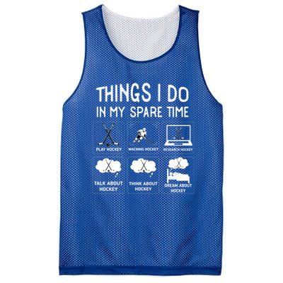 Things I Do In My Spare Time Play Hockey Funny Ice Hockey Gift Mesh Reversible Basketball Jersey Tank