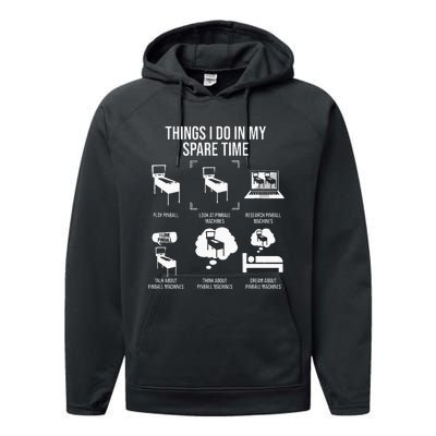 Things I Do In My Spare Time Pinball Gamer Performance Fleece Hoodie