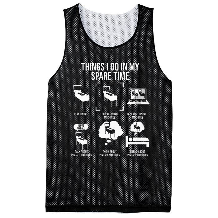 Things I Do In My Spare Time Pinball Gamer Mesh Reversible Basketball Jersey Tank