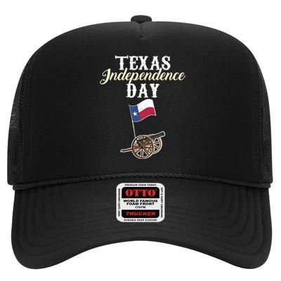 Texas Independence Day Historical State High Crown Mesh Back Trucker Hat